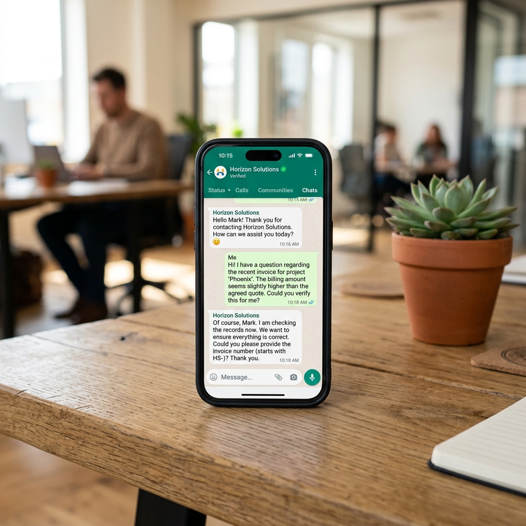 Tampilan WhatsApp Business di Smartphone